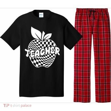 Cool Checkered Teacher Apple Pajama Set