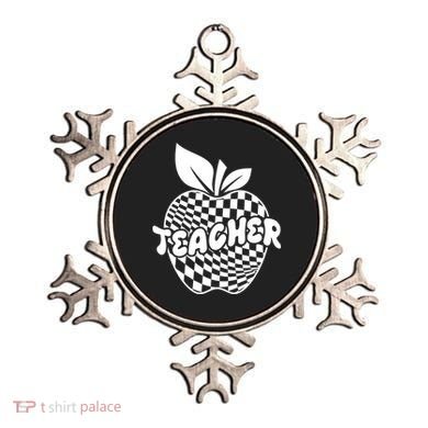 Cool Checkered Teacher Apple Ornament