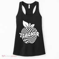 Cool Checkered Teacher Apple Women's Tank Top thumb 0