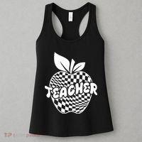 Cool Checkered Teacher Apple Women's Tank Top thumb 3