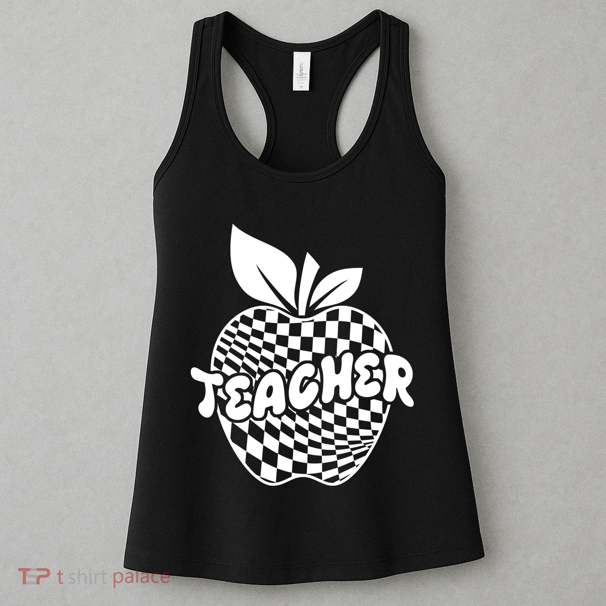 Cool Checkered Teacher Apple Women's Tank Top
