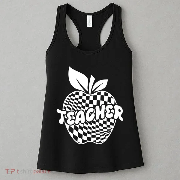 Cool Checkered Teacher Apple Women's Tank Top