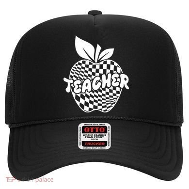Cool Checkered Teacher Apple Hat