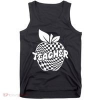 Cool Checkered Teacher Apple Tank Top thumb 0