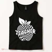Cool Checkered Teacher Apple Tank Top thumb 2