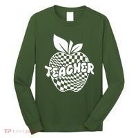 Cool Checkered Teacher Apple Long Sleeve Shirt thumb 0