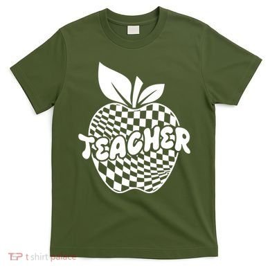 Cool Checkered Teacher Apple T-Shirt
