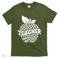 Cool Checkered Teacher Apple T-Shirt thumb 0