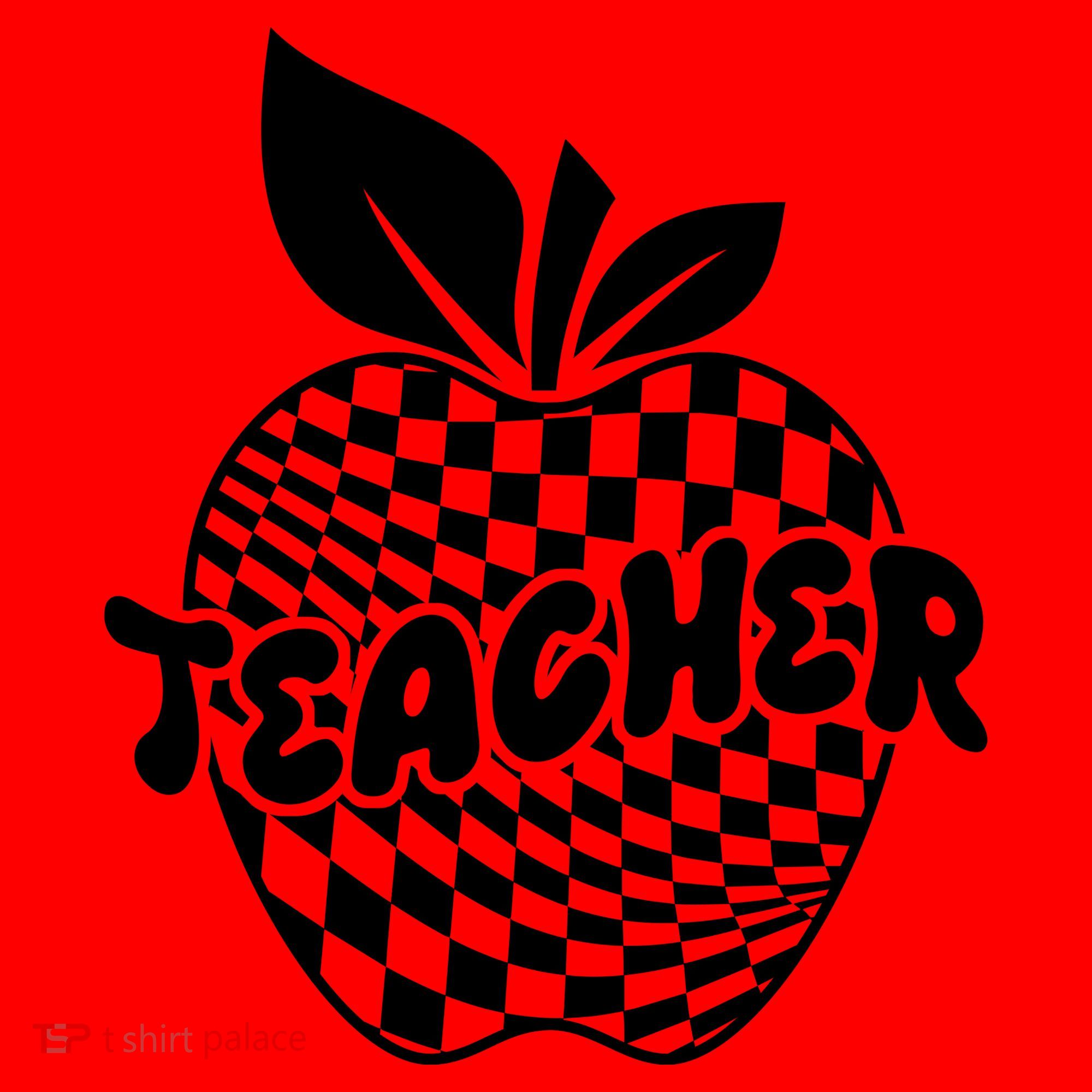 Cool Checkered Teacher Apple Santa Hat