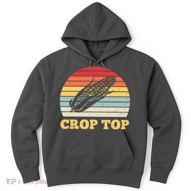 Corn Crop Top Funny Farmer Farming Corn Lover Vintage Retro Hoodie