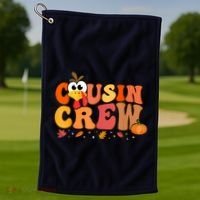 Cousin Crew Thanksgiving Family Matching Turkey Day Fall Golf Towel thumb 1