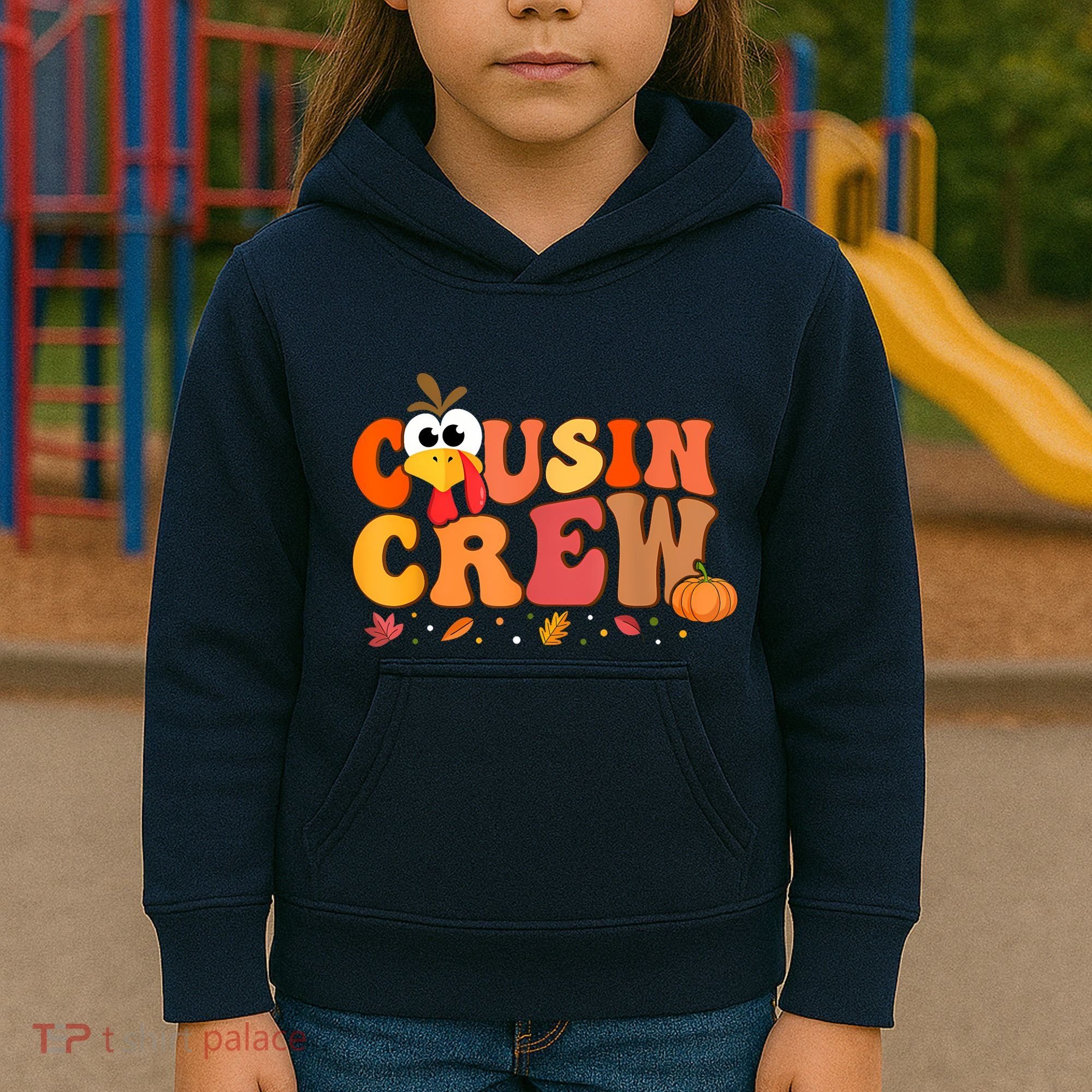 Cousin Crew Thanksgiving Family Matching Turkey Day Fall Kids Hoodie