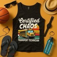 Certified Chaos Transport Technician School Bus Driver Tank Top thumb 4