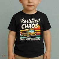 Certified Chaos Transport Technician School Bus Driver Toddler T-Shirt thumb 2