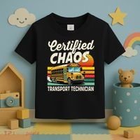 Certified Chaos Transport Technician School Bus Driver Toddler T-Shirt thumb 3