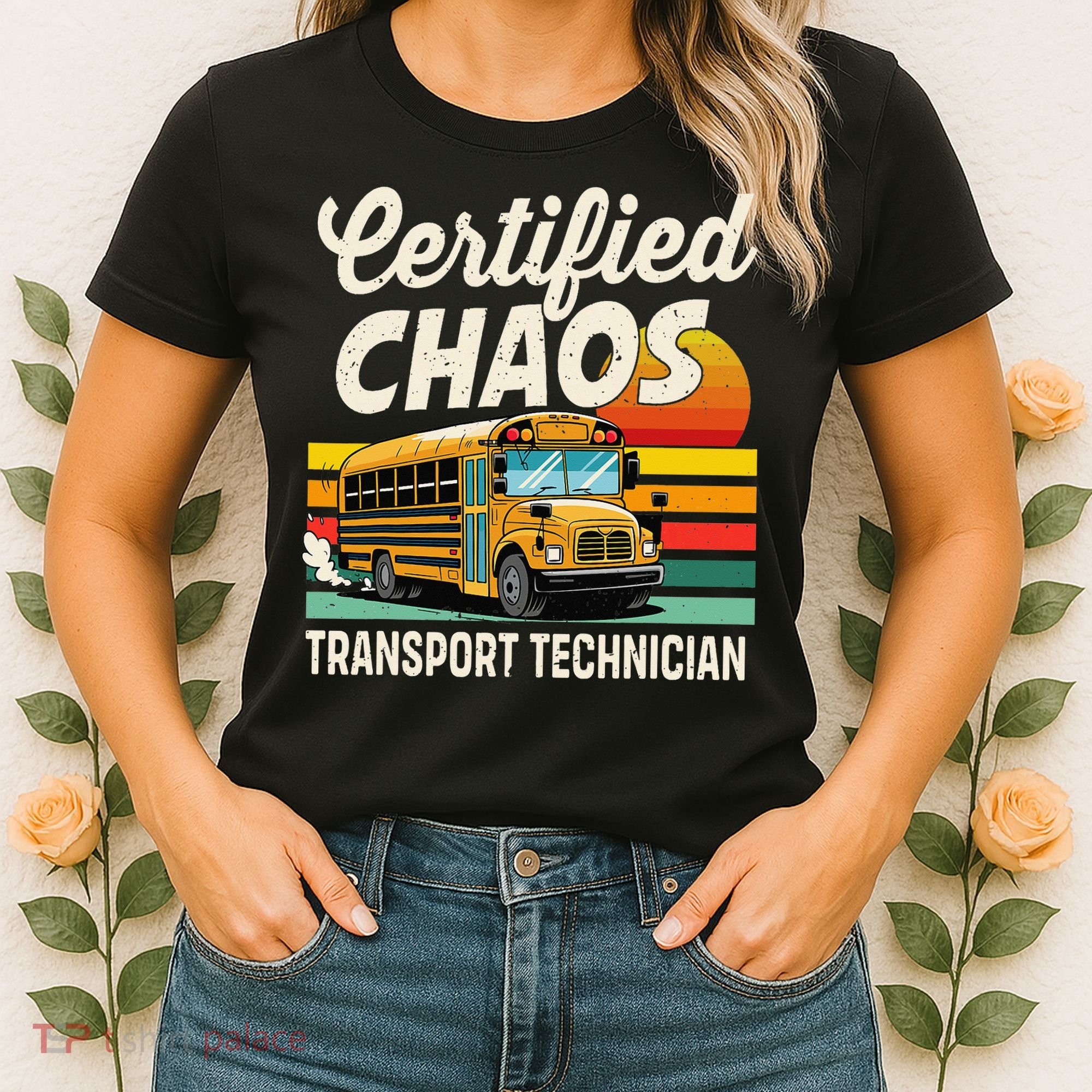 Certified Chaos Transport Technician School Bus Driver Women's T-Shirt