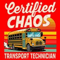 Certified Chaos Transport Technician School Bus Driver Santa Hat thumb 1