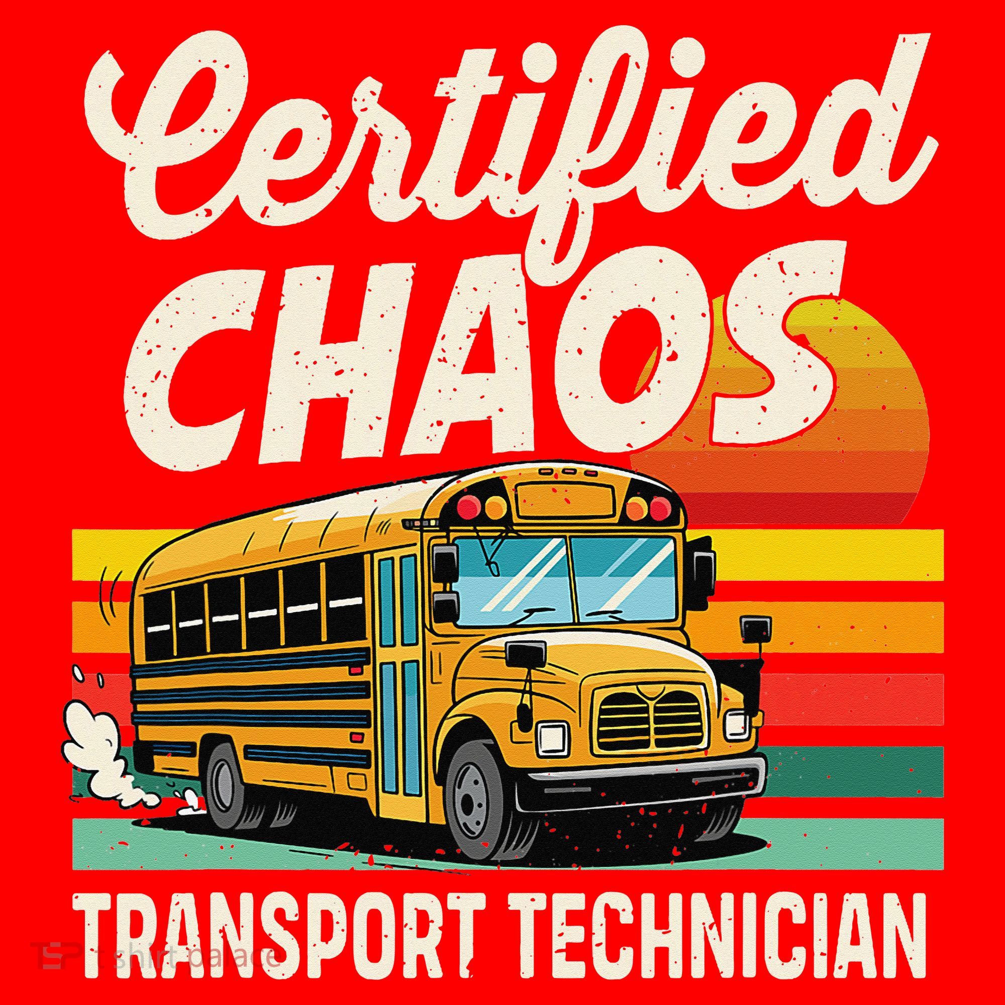 Certified Chaos Transport Technician School Bus Driver Santa Hat