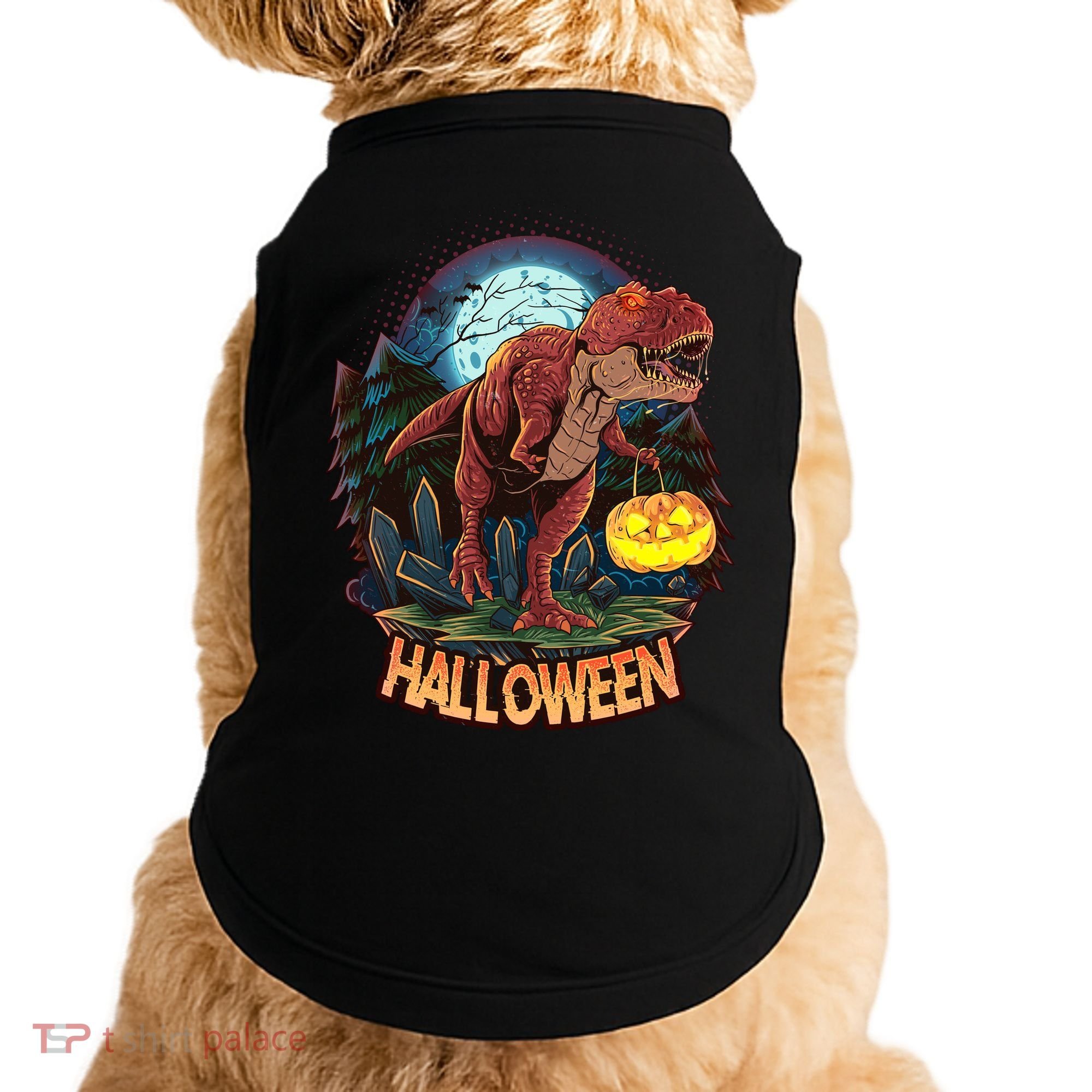 Cool Creepy Trex Dinosaur Halloween Doggie Tank