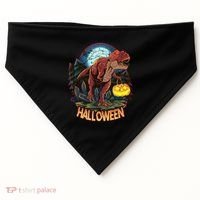 Cool Creepy Trex Dinosaur Halloween USA-Made Doggie Bandana thumb 0