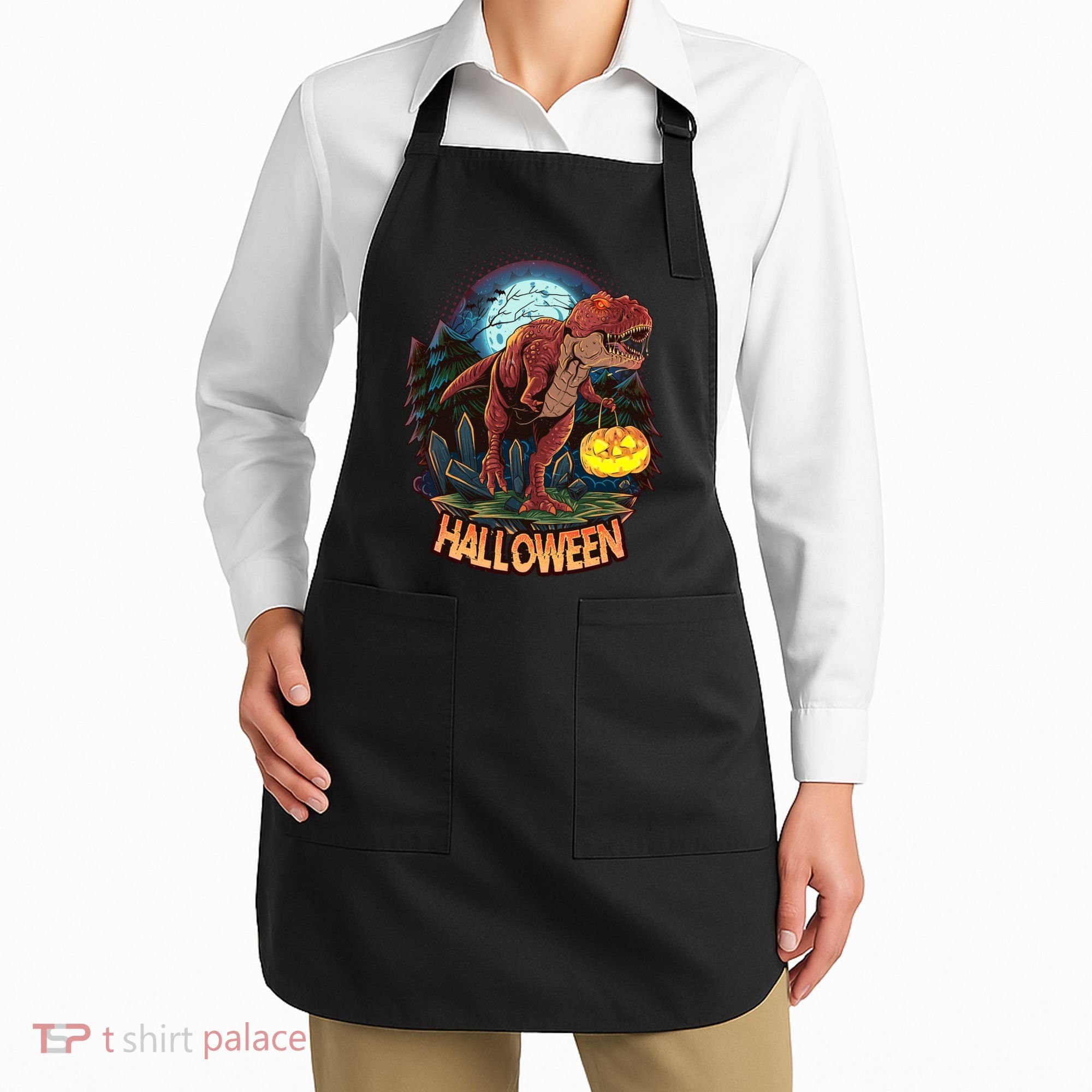 Cool Creepy Trex Dinosaur Halloween Apron