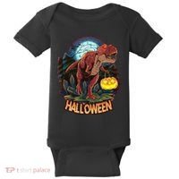Cool Creepy Trex Dinosaur Halloween Baby Bodysuit thumb 0