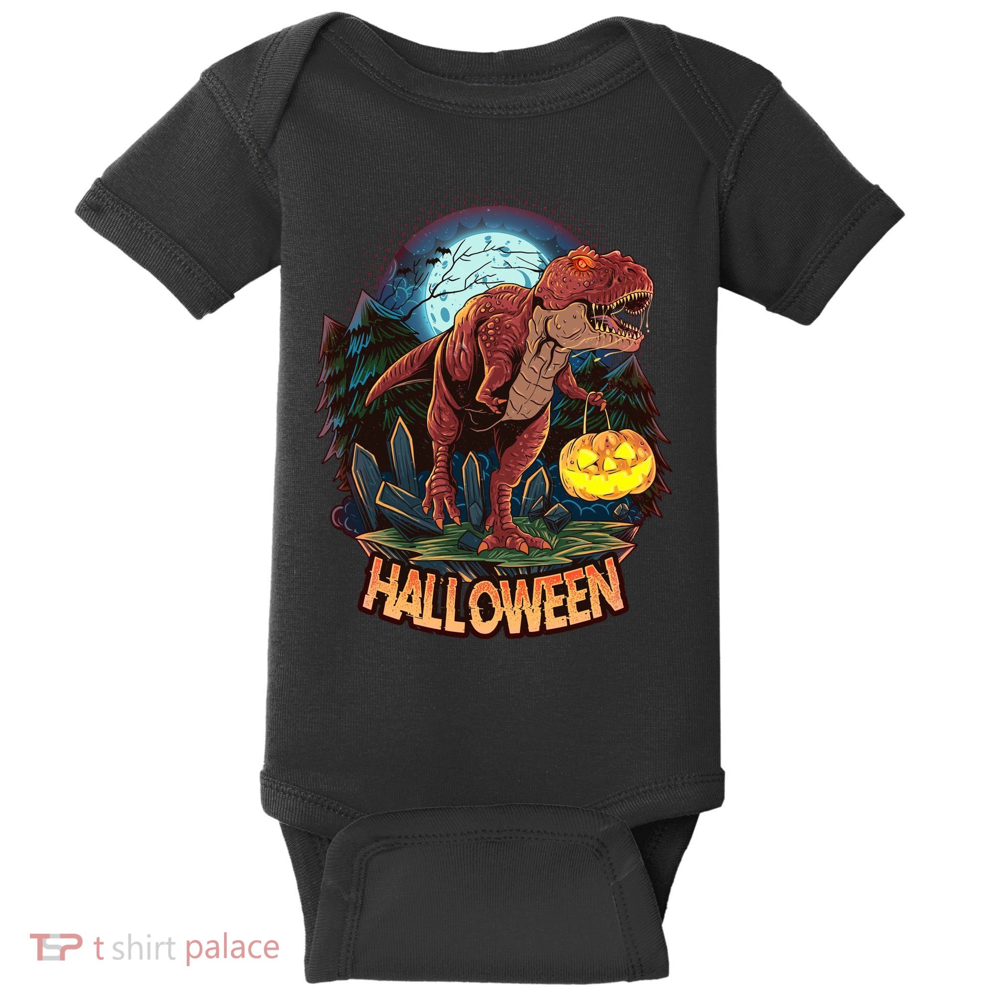 Cool Creepy Trex Dinosaur Halloween Baby Bodysuit
