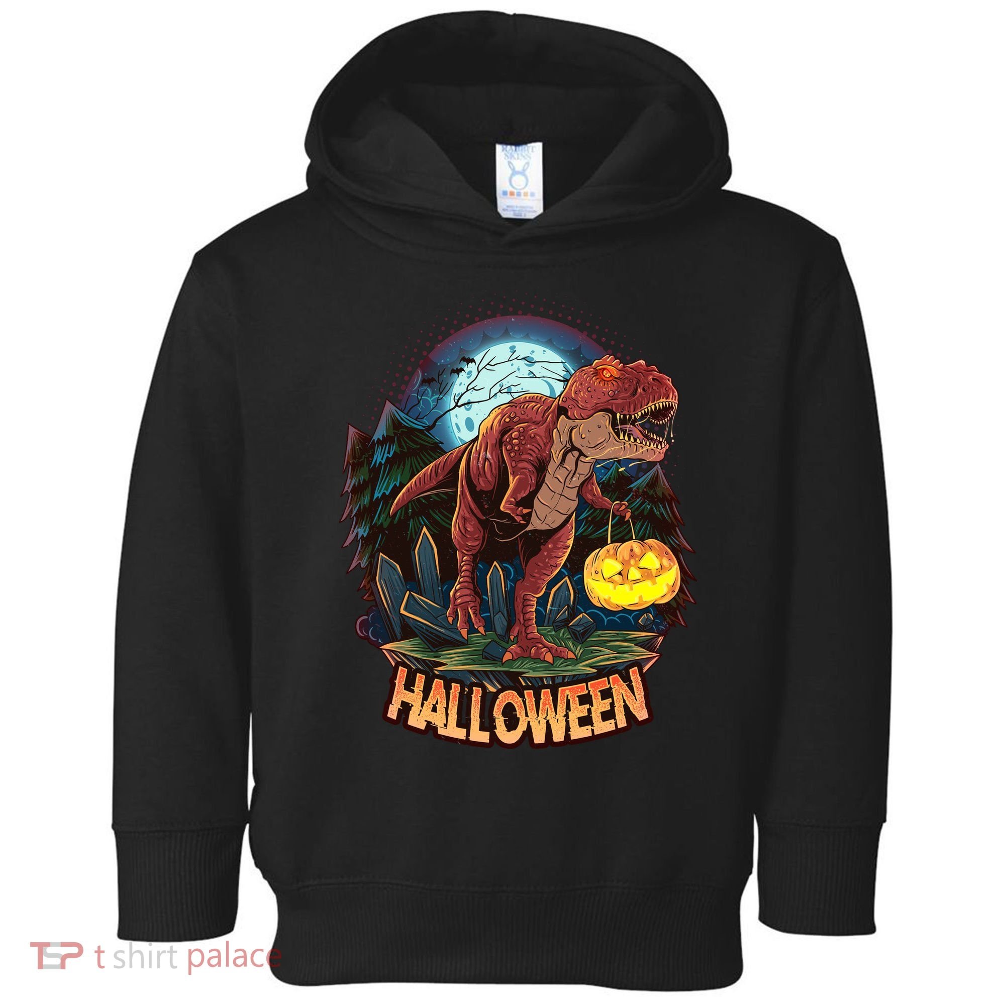 Cool Creepy Trex Dinosaur Halloween Toddler Hoodie