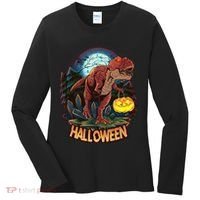 Cool Creepy Trex Dinosaur Halloween Women's Long Sleeve Shirt thumb 0