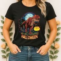 Cool Creepy Trex Dinosaur Halloween Women's T-Shirt thumb 2