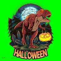 Cool Creepy Trex Dinosaur Halloween T-Shirt thumb 7