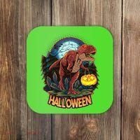 Cool Creepy Trex Dinosaur Halloween Coaster thumb 0