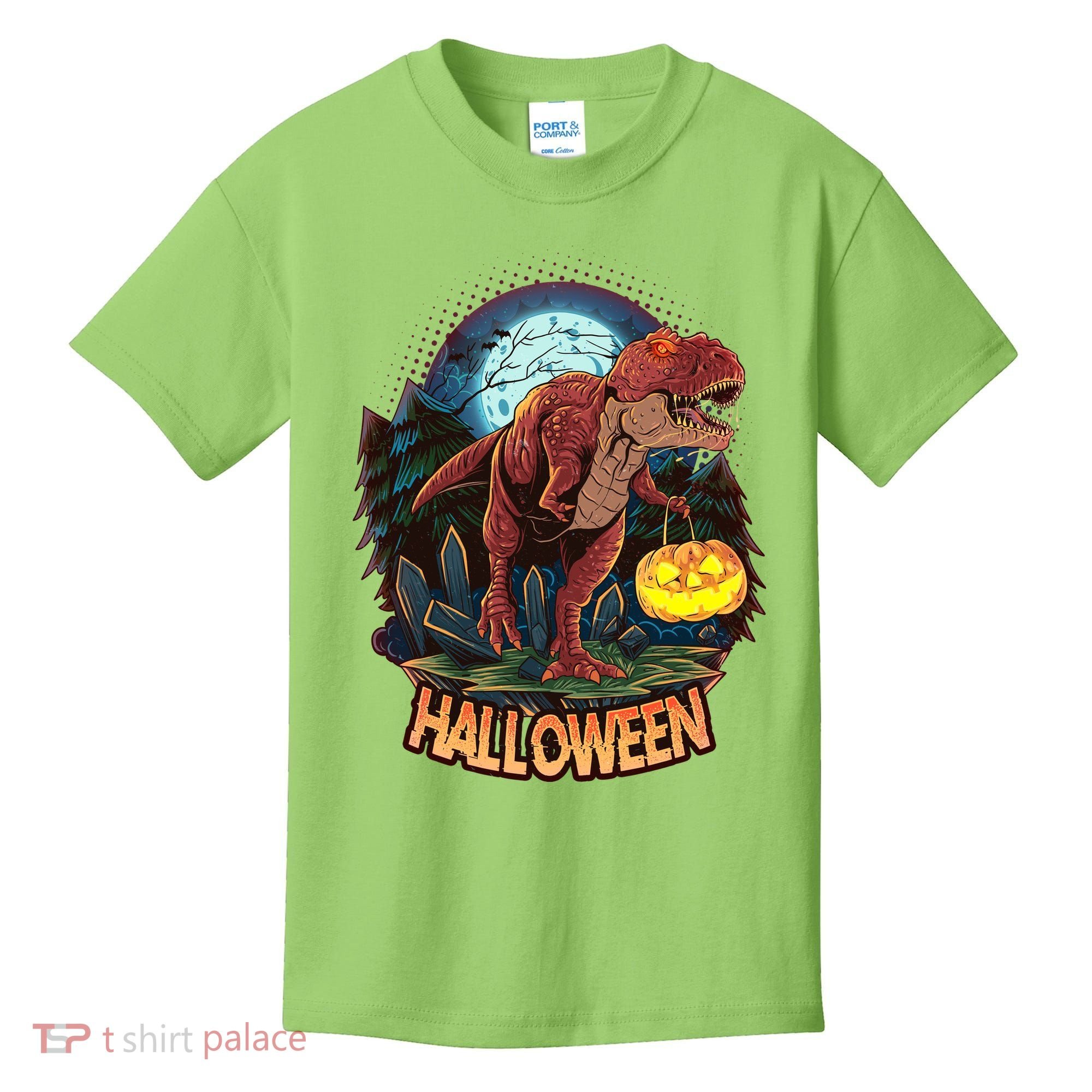 Cool Creepy Trex Dinosaur Halloween Kids T-Shirt