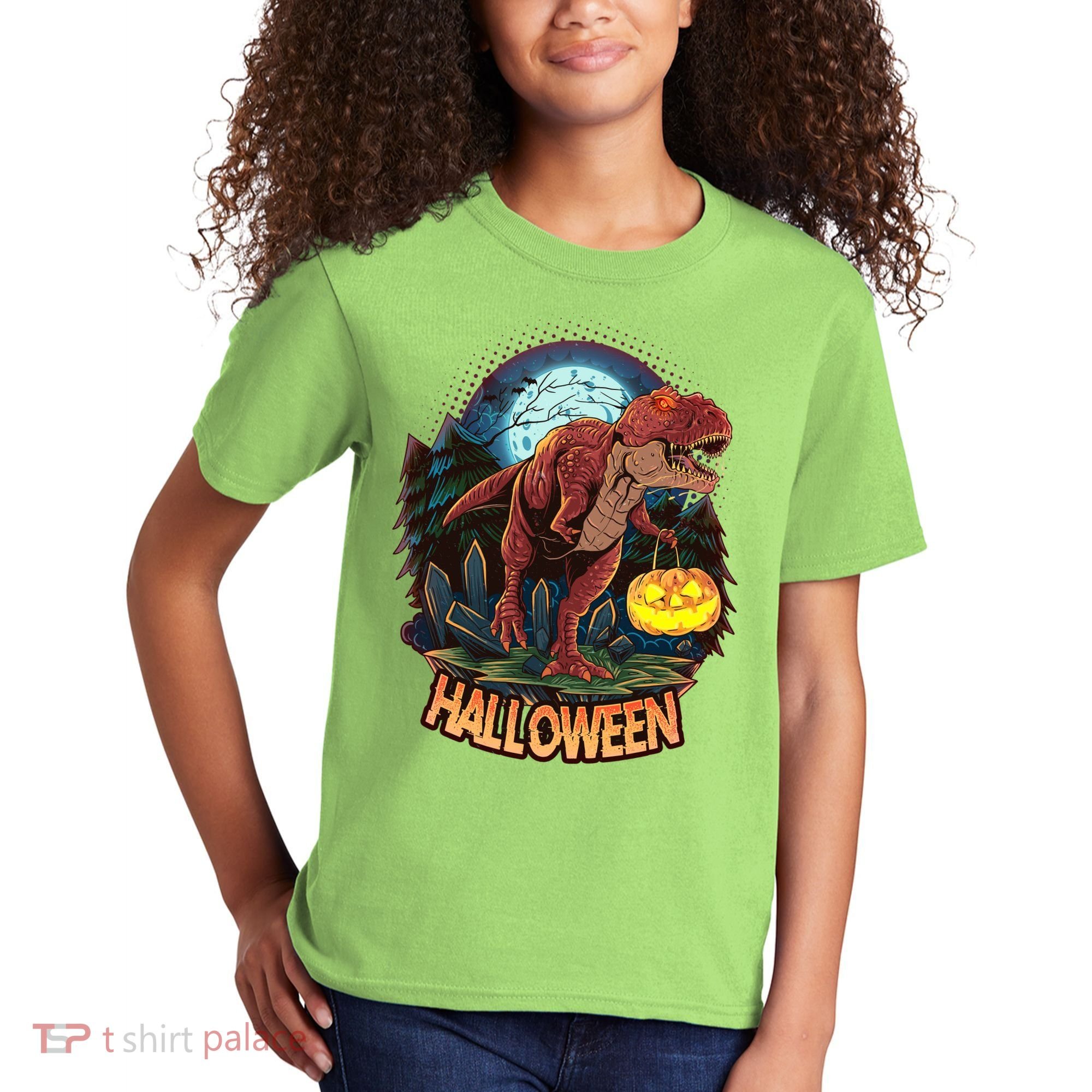 Cool Creepy Trex Dinosaur Halloween Kids T-Shirt