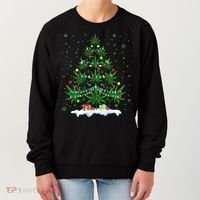 Cannabis Christmas Tree Xmas Funny Smoking Weed Marijuana Women's Sweatshirt thumb 0