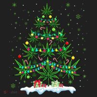 Cannabis Christmas Tree Xmas Funny Smoking Weed Marijuana Women's Sweatshirt thumb 2
