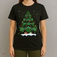 Cannabis Christmas Tree Xmas Funny Smoking Weed Marijuana T-Shirt thumb 4
