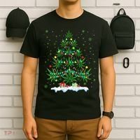 Cannabis Christmas Tree Xmas Funny Smoking Weed Marijuana T-Shirt thumb 6