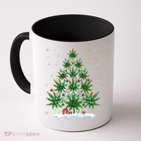 Cannabis Christmas Tree Xmas Funny Smoking Weed Marijuana Coffee Mug thumb 0