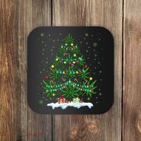 Cannabis Christmas Tree Xmas Funny Smoking Weed Marijuana Coaster thumb 0