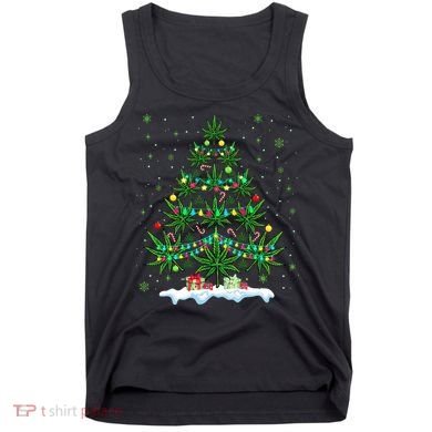 Cannabis Christmas Tree Xmas Funny Smoking Weed Marijuana Tank Top