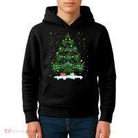 Cannabis Christmas Tree Xmas Funny Smoking Weed Marijuana Kids Hoodie thumb 4