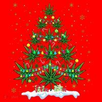 Cannabis Christmas Tree Xmas Funny Smoking Weed Marijuana Santa Hat thumb 1