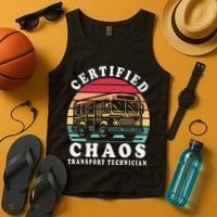 Certified Chaos Transport Technician Funny Driver School Tank Top thumb 4