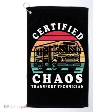 Certified Chaos Transport Technician Funny Driver School Golf Towel
