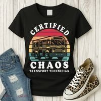 Certified Chaos Transport Technician Funny Driver School Women's T-Shirt thumb 3