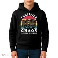 Certified Chaos Transport Technician Funny Driver School Kids Hoodie thumb 4