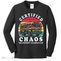 Certified Chaos Transport Technician Funny Driver School Kids Long Sleeve Shirt thumb 0