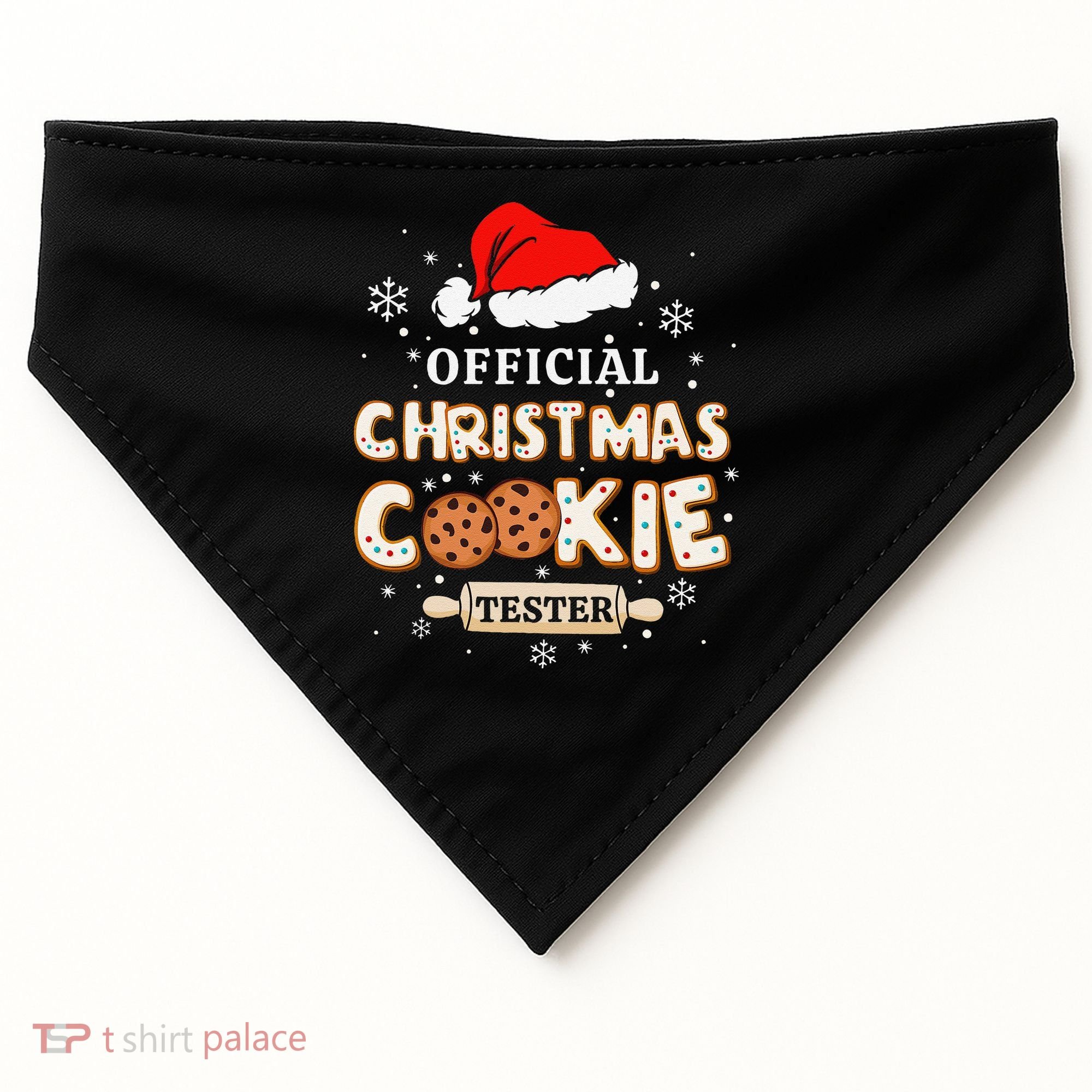 Christmas Cookie Tester Taster Baking Crew Gift USA-Made Doggie Bandana