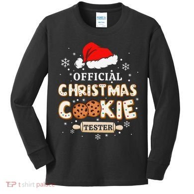 Christmas Cookie Tester Taster Baking Crew Gift Kids Long Sleeve Shirt